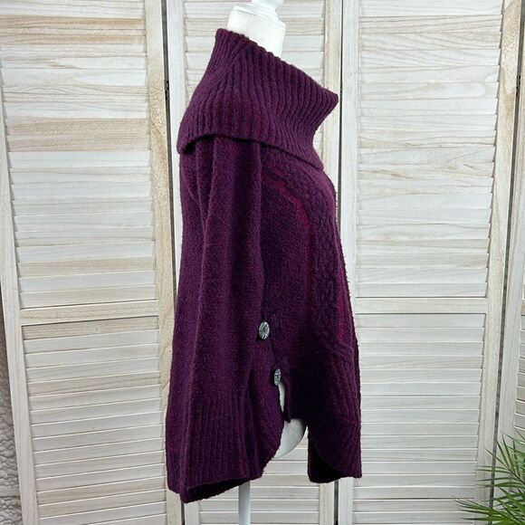 Anthropologie Angel of the North Wool Blend Cowl Neck Poncho Sweater XS - Picture 5 of 14